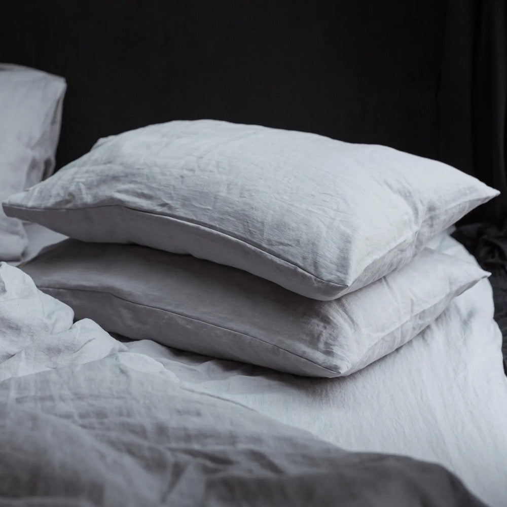 Organic pure linen pillowcase with envelope closure in custom sizes and various colors, handmade bed linen